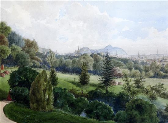 George Buchanan Wollaston (1814-1899) Saddleback and Low Nest Farm near Ambleside and A view of Edinburgh 10 x 14in.